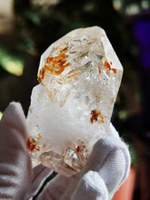 Load image into Gallery viewer, UV Reactive Skeletal Quartz from Madagascar/With Red Clay Inclusion/Very Lustrous and Clear/Master Healing Crystal - 70g