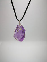Load image into Gallery viewer, Amethyst Pendant/Silver wired/Transparent/Brazil/Stone of "let go and trust"/See beyond circumstances/higher state of awareness