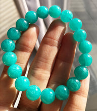 Load image into Gallery viewer, Amazonite Bracelet/9.6mm beads/Energy Healing/Balancing/Communicating Truth/Increasing Self-Esteem