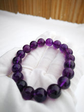 Load image into Gallery viewer, 100% Natural Amethyst Bracelet/10.6mm Beads/Dark Purple/High Quality/Uruguay/February Birthstone/Healing Bracelet