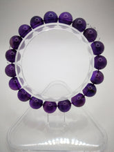 Load image into Gallery viewer, 100% Natural Amethyst Bracelet/10.6mm Beads/Dark Purple/High Quality/Uruguay/February Birthstone/Healing Bracelet