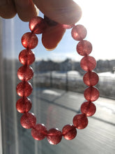 Load image into Gallery viewer, Strawberry Quartz Bracelet/10.3mm Beads/Stone of Joy/Stone of Celebration/Soul Mate/Social Stone
