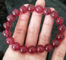 Load image into Gallery viewer, Strawberry Quartz Bracelet/10.3mm Beads/Stone of Joy/Stone of Celebration/Soul Mate/Social Stone
