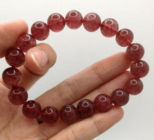 Load image into Gallery viewer, Strawberry Quartz Bracelet/10.3mm Beads/Stone of Joy/Stone of Celebration/Soul Mate/Social Stone