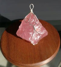 Load image into Gallery viewer, Rose Quartz Pendant/Silver wired/Healing/Hearts/Emotions/Worthiness/Love and light/Peace