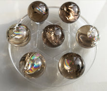 Load image into Gallery viewer, Seven Star Array Decoration/Smoky Azeztulite/Rainbows/With Acrylic plate of 10cm/Fengshui/Home & Office Decoration