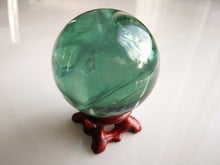 Load image into Gallery viewer, Blue Fluorite Sphere/100% Natural/Stunning interior rainbows/Office & Home Decoration