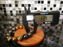 Load image into Gallery viewer, Pietersite Bracelet/13.4mm Beads/Tiger Eye Effect/Tempest Stone/Self-Realization/Positive Transformation