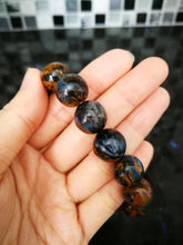 Load image into Gallery viewer, Pietersite Bracelet/13.4mm Beads/Tiger Eye Effect/Tempest Stone/Self-Realization/Positive Transformation