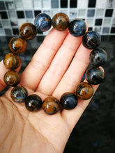 Load image into Gallery viewer, Pietersite Bracelet/13.4mm Beads/Tiger Eye Effect/Tempest Stone/Self-Realization/Positive Transformation