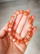 Load image into Gallery viewer, Top Grade Sunstone Bracelet/10.4mm Beads/Abundance Stone/"Good Luck" Crystal/Gift/Energy of the Sun