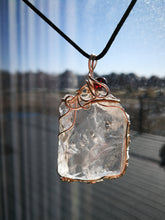 Load image into Gallery viewer, Azeztulite pendant/Silver wired/Interior Rainbows/Mood Lifting/Calm/Peace/Joy/Confidence/Manifestation