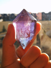 Load image into Gallery viewer, Pure Natural Amethyst Crystal Stone Pillar/Polished Double Terminated Point/Interior Rainbows/Spiritual Meditation
