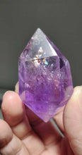 Load image into Gallery viewer, Pure Natural Amethyst Crystal Stone Pillar/Polished Double Terminated Point/Interior Rainbows/Spiritual Meditation