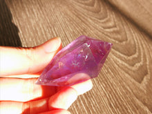 Load image into Gallery viewer, Pure Natural Amethyst Crystal Stone Pillar/Polished Double Terminated Point/Interior Rainbows/Spiritual Meditation