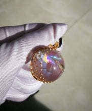 Load image into Gallery viewer, Round Azeztulite Pendant/2.26cm Diameter/Big Interior Rainbows/Inner Peace/Calm/Healing Crystal