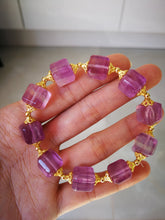 Load image into Gallery viewer, Beautiful Purple Fluorite Bracelet/10.5mm Beads/Peace-Giving Crystal/Increase concerntration/Quiet Anxiety