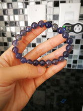 Load image into Gallery viewer, Gorgeous Cordierite Bracelet/Iolite/Dichroite/8.4mm-8.8mm Beads/7.5 Inches/Water Sapphire/Stone of the Muses/Spiritual Healing