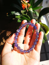 Load image into Gallery viewer, Gorgeous Cordierite Bracelet/Iolite/Dichroite/8.4mm-8.8mm Beads/7.5 Inches/Water Sapphire/Stone of the Muses/Spiritual Healing