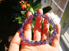 Load image into Gallery viewer, Gorgeous Cordierite Bracelet/Iolite/Dichroite/8.4mm-8.8mm Beads/7.5 Inches/Water Sapphire/Stone of the Muses/Spiritual Healing