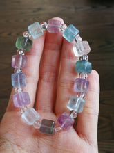 Load image into Gallery viewer, Rainbow colored fluorite/9mm Beads/Inner Peace and Calm/Personal Growth/Mental Clarity/Cleanse and Energize