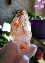 Load image into Gallery viewer, UV Reactive Skeletal Quartz from Madagascar/Red Clay & Lavender Purple Inclusions/Master Healing Crystal - 63g