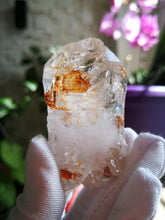 Load image into Gallery viewer, UV Reactive Skeletal Quartz from Madagascar/With Red Clay Inclusion/Very Lustrous and Clear/Master Healing Crystal - 70g
