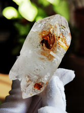 Load image into Gallery viewer, UV Reactive Skeletal Quartz from Madagascar/With Red Clay Inclusion/Very Lustrous and Clear/Master Healing Crystal - 70g
