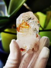 Load image into Gallery viewer, UV Reactive Skeletal Quartz from Madagascar/With Red Clay Inclusion/Very Lustrous and Clear/Master Healing Crystal - 70g
