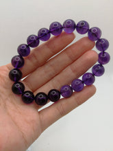 Load image into Gallery viewer, 100% Natural Amethyst Bracelet/10.6mm Beads/Dark Purple/High Quality/Uruguay/February Birthstone/Healing Bracelet
