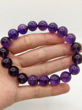 Load image into Gallery viewer, 100% Natural Amethyst Bracelet/10.6mm Beads/Dark Purple/High Quality/Uruguay/February Birthstone/Healing Bracelet
