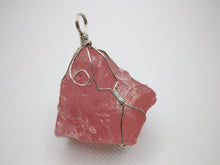 Load image into Gallery viewer, Rose Quartz Pendant/Silver wired/Healing/Hearts/Emotions/Worthiness/Love and light/Peace
