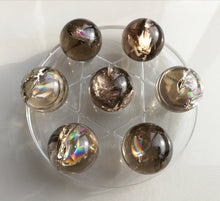 Load image into Gallery viewer, Seven Star Array Decoration/Smoky Azeztulite/Rainbows/With Acrylic plate of 10cm/Fengshui/Home &amp; Office Decoration
