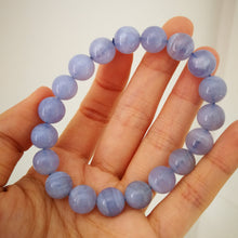 Load image into Gallery viewer, High Grade Blue Lace Agate Bracelet/10mm Beads/Stone of communication/Calm/Peace/Serenity
