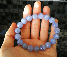 Load image into Gallery viewer, High Grade Blue Lace Agate Bracelet/10mm Beads/Stone of communication/Calm/Peace/Serenity
