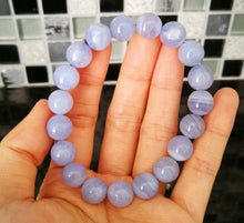 Load image into Gallery viewer, High Grade Blue Lace Agate Bracelet/10mm Beads/Stone of communication/Calm/Peace/Serenity
