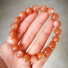 Load image into Gallery viewer, Top Grade Sunstone Bracelet/10.4mm Beads/Abundance Stone/"Good Luck" Crystal/Gift/Energy of the Sun
