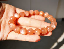 Load image into Gallery viewer, Top Grade Sunstone Bracelet/10.4mm Beads/Abundance Stone/"Good Luck" Crystal/Gift/Energy of the Sun
