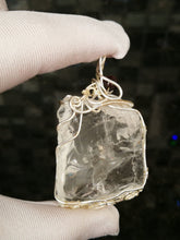 Load image into Gallery viewer, Azeztulite pendant/Silver wired/Interior Rainbows/Mood Lifting/Calm/Peace/Joy/Confidence/Manifestation
