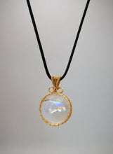 Load image into Gallery viewer, Round Azeztulite Pendant/2.26cm Diameter/Big Interior Rainbows/Inner Peace/Calm/Healing Crystal
