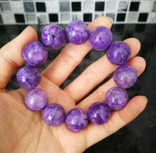 Load image into Gallery viewer, AAA Grade Charoite Bracelet/16.4mm Beads/Courage/Intuition/Overcome Fear/Spirit of Unconditional Love

