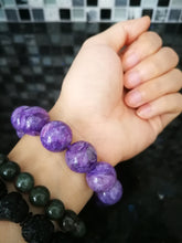 Load image into Gallery viewer, AAA Grade Charoite Bracelet/16.4mm Beads/Courage/Intuition/Overcome Fear/Spirit of Unconditional Love
