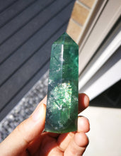 Load image into Gallery viewer, Green Fluorite Energy Pillar/Fengshui/Energy of Growth &amp; Expansion/Calm Anxiety/Stimulates Memory and Concentration
