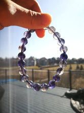 Load image into Gallery viewer, Gorgeous Cordierite Bracelet/Iolite/Dichroite/8.4mm-8.8mm Beads/7.5 Inches/Water Sapphire/Stone of the Muses/Spiritual Healing
