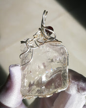 Load image into Gallery viewer, Azeztulite pendant/Silver wired/Interior Rainbows/Mood Lifting/Calm/Peace/Joy/Confidence/Manifestation
