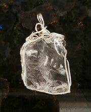 Load image into Gallery viewer, Azeztulite pendant/Silver wired/Interior Rainbows/Mood Lifting/Calm/Peace/Joy/Confidence/Manifestation
