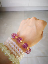 Load image into Gallery viewer, Beautiful Purple Fluorite Bracelet/10.5mm Beads/Peace-Giving Crystal/Increase concerntration/Quiet Anxiety
