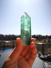 Load image into Gallery viewer, Green Fluorite Energy Pillar/Fengshui/Energy of Growth &amp; Expansion/Calm Anxiety/Stimulates Memory and Concentration
