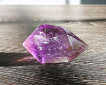 Load image into Gallery viewer, Pure Natural Amethyst Crystal Stone Pillar/Polished Double Terminated Point/Interior Rainbows/Spiritual Meditation
