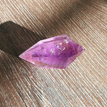 Load image into Gallery viewer, Pure Natural Amethyst Crystal Stone Pillar/Polished Double Terminated Point/Interior Rainbows/Spiritual Meditation
